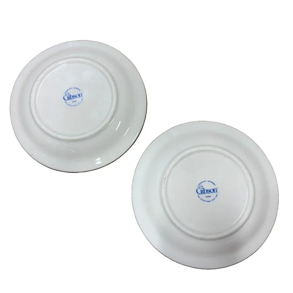 Gibson Ceramic Bread Plates Set of 2 - Goose Motif 6.5